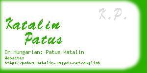 katalin patus business card